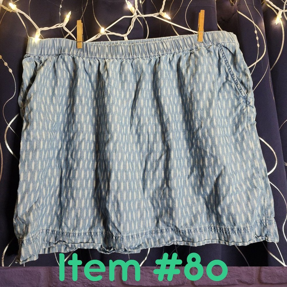 Sonoma 2x Chambray Skirt with pockets